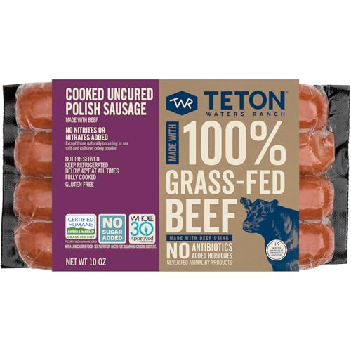 Teton Waters Ranch 100% Grass Fed Beef Polish Sausage, 10 oz