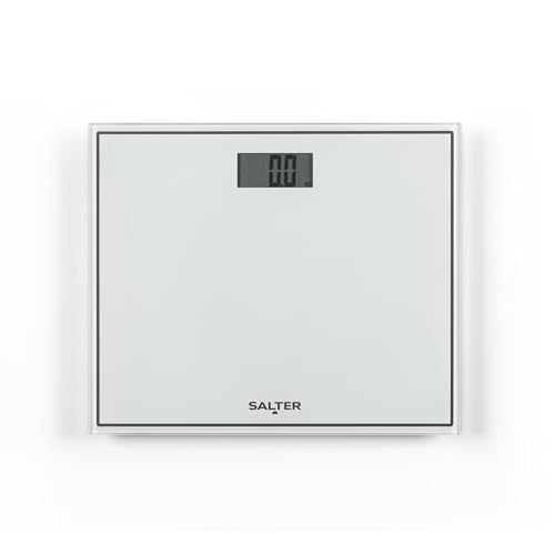 Salter Compact Bathroom Scale – Electronic Digital Bodyweight Scale, 150kg/23st 8lb, LCD Easy To Read Display, Step On Instant Accurate Readings, Slim For Neat Storage, Includes Battery