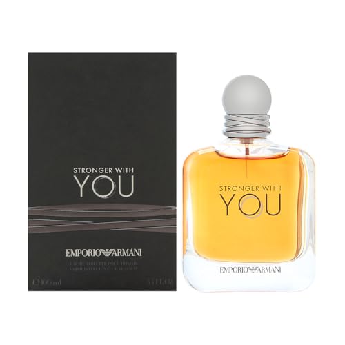 Armani Beauty - Stronger With You - Eau de Toilette - Cologne for Men - Warm Spicy Fragrance - Chestnut, Lavender, Tender Sage, Vanilla Notes - 3.4 Fl Oz