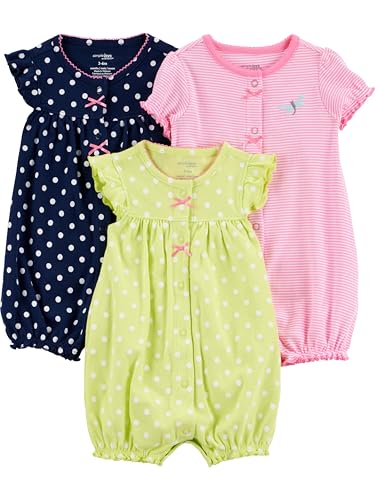 Macaquinhos Pacote com 3 macacões de encaixe Simple Joys by Carter'sMeninas