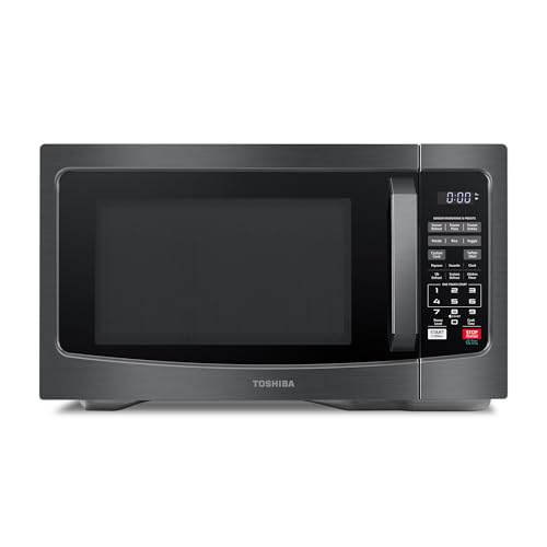 Toshiba EM131A5C-BS - Horno de microondas con sensor inteligente, 1100 W, 1.2 pies cúbicos, acero inoxidable negro, Estándar