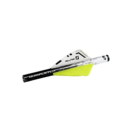 New Archery Products Quikfletch Hellfire Stabilizing Fletching - White/Yellow, 2" Vane