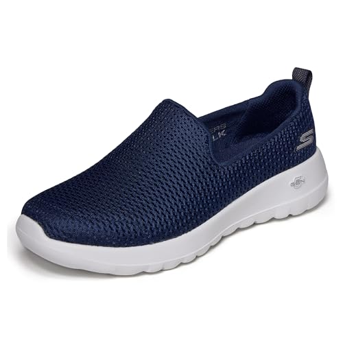 Skechers Women's Go Walk Joy Sneaker – 5GEN Cushioning, Air-Cooled GOGA Mat, Breathable Mesh Upper, Navy/White, 9