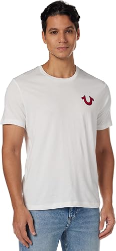 🔥 SELTEN SO GÜNSTIG (-51%) True Religion Herren Kurzärmeliges Buddha-Logo T-Shirt, Weiss/opulenter Garten, XX-Large