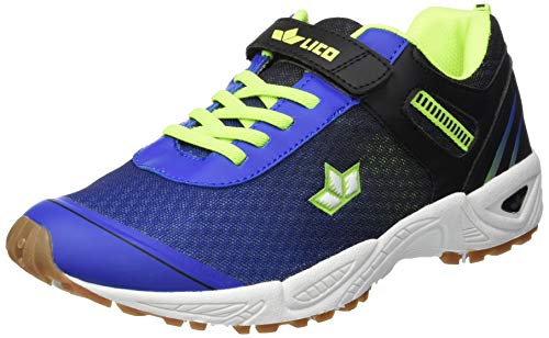 (-36%) Lico Unisex Kinder BARNEY VS Hallenschuhe, Blau/ Schwarz/ Lemon, 37 EU