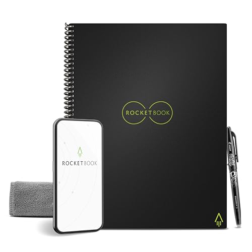 Rocketbook Core Reusable Spiral Notebook 8.5x11 in Dotted Black
