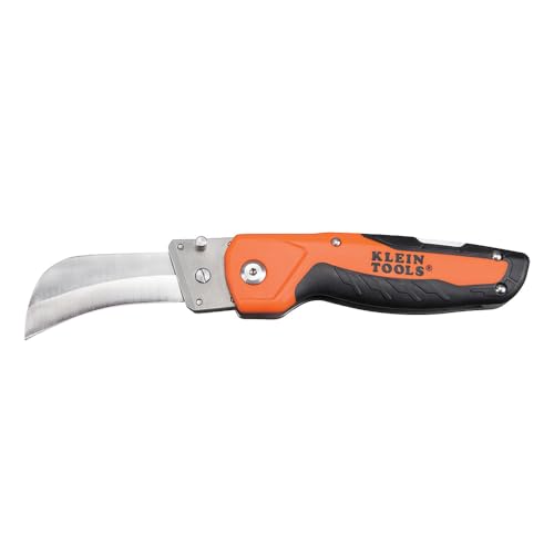 Klein Tools 44218 Utility Knife, Electricians and Folding Pocket Knife with Hawkbill Blade for Cable Skinning, Replaceable Blade