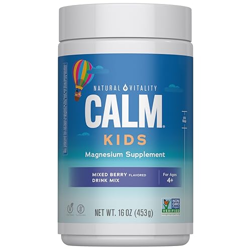 Natural Vitality Calm Sleep, Magnesium Citrate, Sleep Aid Drink Mix, GABA, Sleep Aid, Vegan, Gluten Free & Non-GMO, Mixed Berry Flavored, 16 oz.