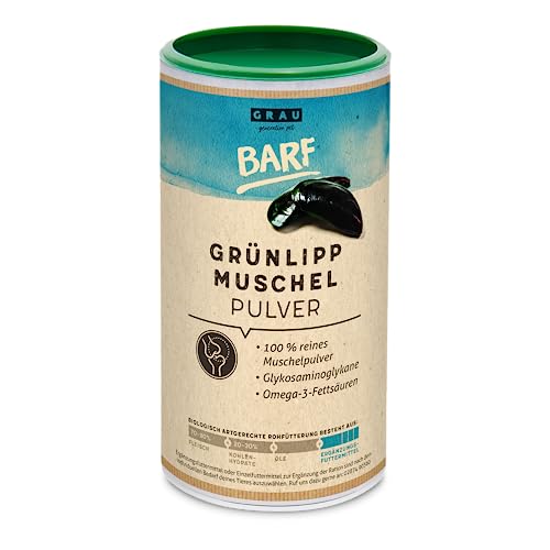 GRAU - the original - 100% pure green-lipped mussel powder, to support the joints, pack of 1 (1 x 500 g), supplementary food for dogs and cats