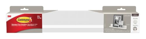 Command Picture Ledge, 21" Damage Free Hanging Floating Shelf with Adhesive Strips, Quartz, No Tools Picture Hanger for Displaying Decorations and Photographs, 1 Ledge and 10 Command Strips