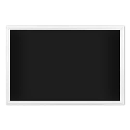 U Brands Magnetic Chalkboard, 30" x 20", White Wood Style Frame, Premium Matte Surface, Includes 2 Magnets
