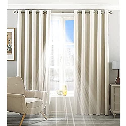 Riva Home Guaranteed Blackout Thermal Eclipse Eyelet Curtains, Cream, 46" x 54" (117 x 137 cm)