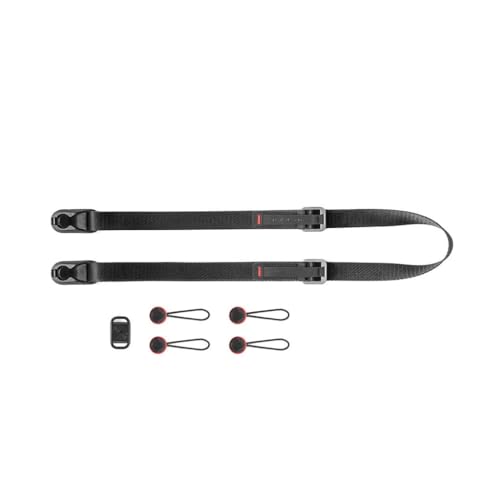 Peak Design Leash Camera Strap, Black, Configurable as a Sling, Neck, Shoulder Strap or Safety Tether, Adjustable, Compact, Quick Release, Camera Straps for Photographers, 200 lb Capacity