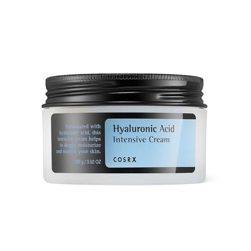 COSRX Hyaluronic Acid Moisturizing Cream, Long-lasting Hydration, Rich Moisturizer for Sensitive Skin 3.52 oz / 100g, Korean Skin Care, Animal Testing Free, Parabens Free