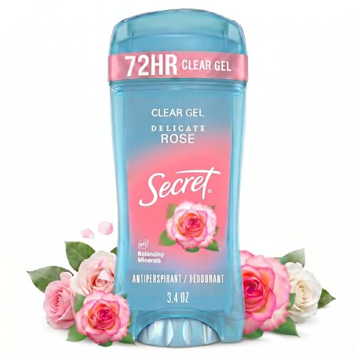Secret Fresh Clear Gel Antiperspirant and Deodorant for Women, Delicate Rose Scent, 3.4 oz
