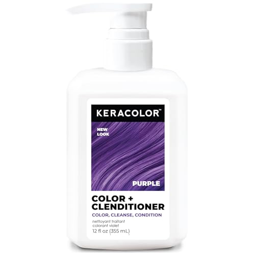 Keracolor Clenditioner PURPLE Hair Dye - Semi Permanent Hair Color Depositing Conditioner, Cruelty-free, 12 Fl. Oz.