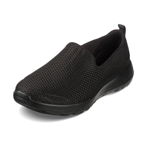 Skechers Women's Go Walk Joy Sneaker-5Gen Cushioning, Air-Cooled GOGA Mat, Breathable Mesh Upper Sneaker, Black, 8