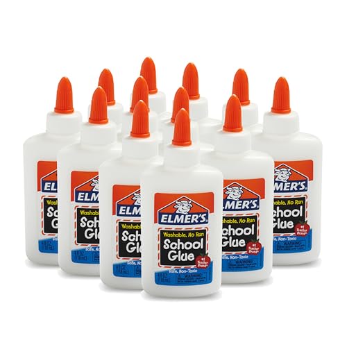 Elmer's Liquid School Glue Classic Formula This classic no-run formula goes on white and dries