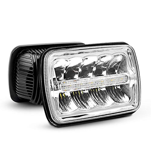 Nilight LED Headlights 7x6 5x7 45W Hi/Lo LED Sealed Beam Headlamp for Jeep Wrangler YJ Cherokee XJ Trucks 4X4 Offroad H6054 6053 6052 5054 Replacement, 2 Years Warranty (7x6 LED Headlights w/DRL)