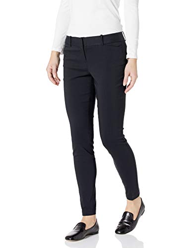 SATINATO Women's Straight Pants Stretch Slim Skinny Solid Trousers Casual Business Office Black Size 4