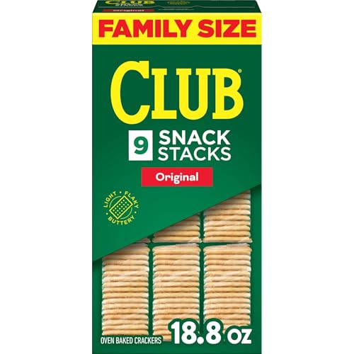Club Snack Stacks Crackers, Lunch Snacks, Snack Crackers, Family Size, Original, 18.8oz Box (9 Stacks)