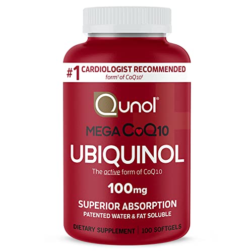 Qunol Mega Ubiquinol 100mg Coq10 Superior Absorption Patented Water