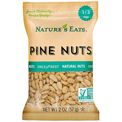 Nature’s Eats Pine Nuts 2 oz - 100% Natural Whole Raw Pine Nuts - Unsalted Healthy Snack - Keto Vegan Gluten Free Pesto Ingredient - Fresh Non-GMO Kosher Certified Cooking & Baking Nuts