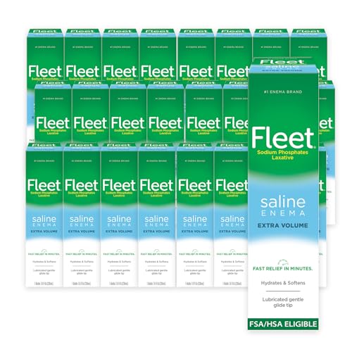 Fleet Laxative Saline Enemas for Constipation Relief for Adults, Extra Volume, Fast and Effective, 7.8 Fl Oz Each, Pack 