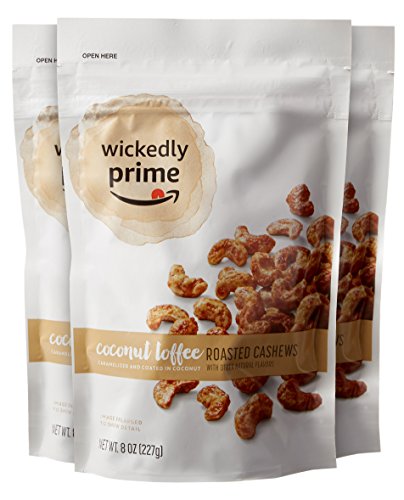 Amazon Brand Wickedly Prime Roasted Cashews Coconut Toffee 8 Ounce Pack Of 3 Pricepulse