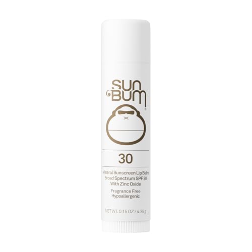 Sun Bum SPF 30 Mineral Sunscreen Lip Balm - Hawaii Act 104 Compliant (Octinoxate & Oxybenzone Free) - Zinc-Based Broad Spectrum UVA/UVB Lip Protection - 0.15 oz Stick