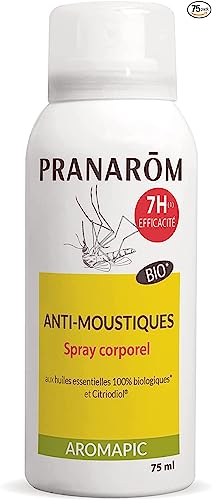 Pranarôm Aromapic Spray Corps Anti-Moustique Bio - Efficacité 7 Heures - Huiles Essentielles Naturelles et Biologiques - 75 ml