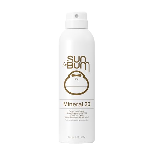 Sun Bum Mineral SPF 30 Sunscreen Body Spray - Water-Resistant Broad Spectrum Moisturizing Sunscreen with Vitamin E - Hawaii 104 Act Compliant (Made without Octinoxate & Oxybenzone) - 6 oz