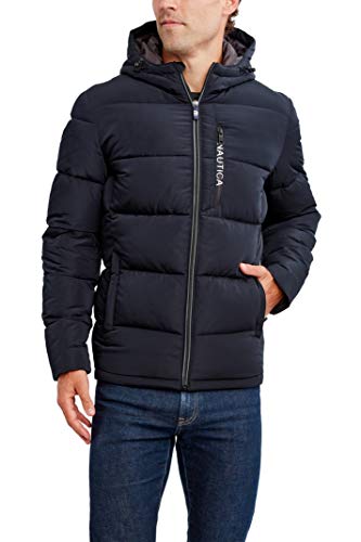 nautica men's quilted hooded parka