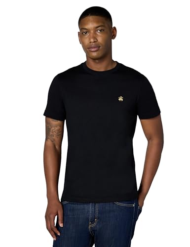 Brooks Brothers Men's Short Sleeve Cotton Crew Neck Logo T-Shirt, Black, Medium