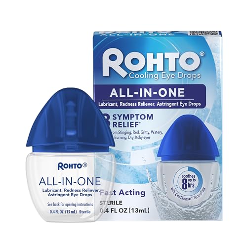 Rohto Ice All-in-one, Multi-Symptom Relief Cooling Eye Drops, 0.4 oz, 3Count