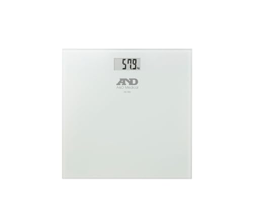 (-39%) A&D Medical UC-502 Personen-Digitalwaage mit extra großer Stellfläche, Waage mit gut ablesbarem LCD-Display, Personenwaage in extra flachem Design, Körperwaage aus Sicherheitsglas