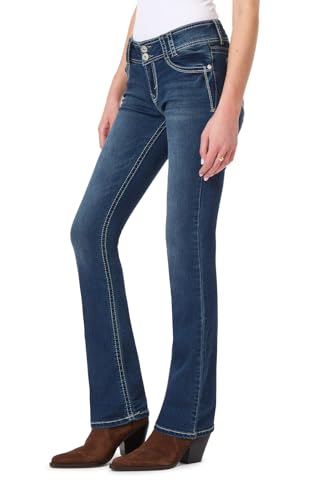 WallFlower Women's InstaStretch Luscious Curvy Bootcut Jeans, Chrystie, 7 Long