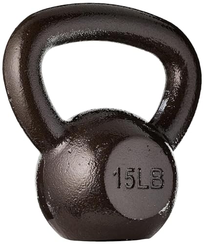 Amazon Basics Cast Iron Kettlebell, 15 Pounds, Black