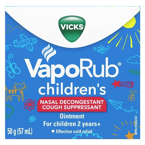 Vicks Children's VapoRub, Topical Cough Suppressant and Analgesic, Relieves Coughs and Minor Aches and Pains, Clinically Proven, Starts Working in Minutes for Fast Relief, For Children Ages 2+, 1.76oz