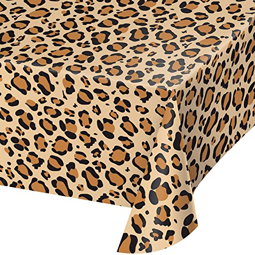 Creative Converting 329660 Leopard Anial Print Plastic Tablecloth