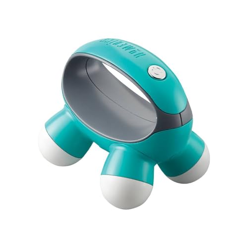Homedics, Quatro Mini Hand-Held Massager with Hand Grip, Battery Operated Vibration Massage, 4 Massage Nodes, Powered by 2 AAA Batteries (Included), Assorted Colors