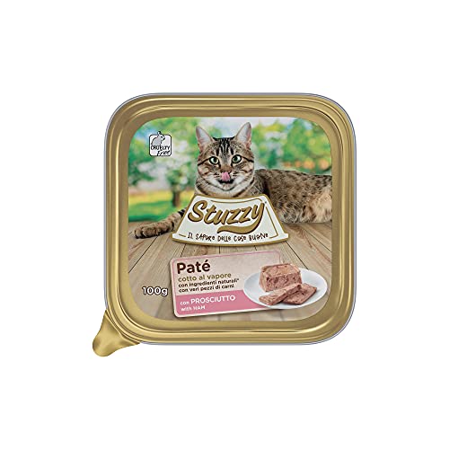 (-21%) Stuzzy, Feuchtnahrung für Erwachsene Katzen mit Schinken, Linie Paté und Fleischstücke - Gesamt 3,2 kg (32 Schalen à 100 g)