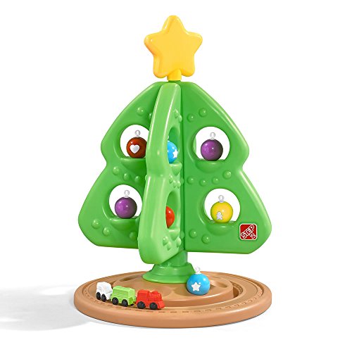 Step2 My First Christmas Tree, Kids Interactive Holiday Toy, 12 Colorful Plastic Ornaments to Decorate, Mini Train Set Circles the Skirt, Made of Durable Plastic, For Toddlers 1.5+ Years Old