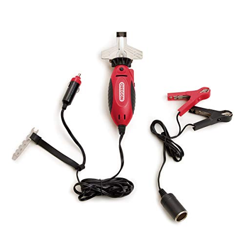 Oregon 12V Sure Sharp Handheld Electric Chainsaw Chain Grinder/Sharpener, 2-in-1 Saw Chain Sharpening & Maintenance Tool, 16′ Cable (575214)