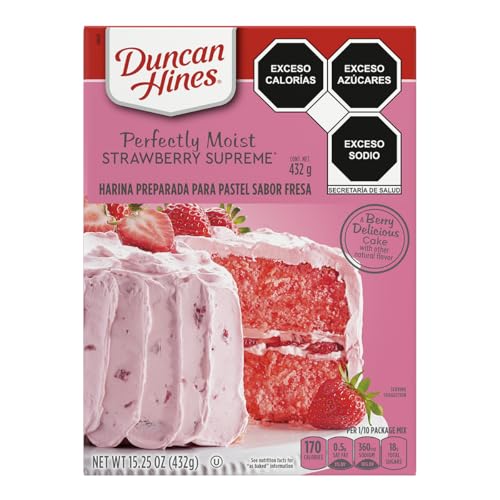 Duncan Hines Signature Perfectly Moist Strawberry Supreme Naturally Flavored Cake Mix, 15.25 oz