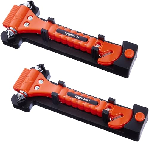 🔥 STARKER PREIS (-46%) Amazon Basics Notfall-Gurtschneider und Fensterhammer, 2er-Pack