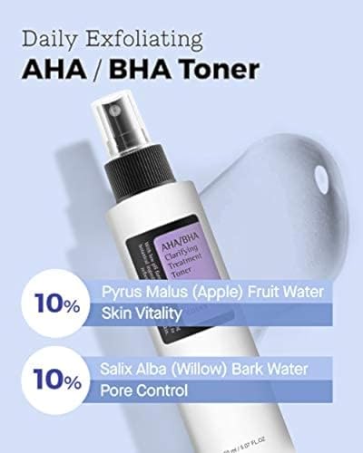 COSRX AHA/BHA Treatment Toner 5.07 fl.oz/ 150ml, Facial Exfoliating Spray for Whiteheads, Pores, & Uneven Skin, Korean Toner, Not Tested on Animals, No Parabens, No Sulfates, Korean Skin Care