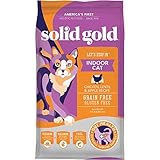 Solid Gold Indoor Dry Cat Food - Grain Free & Gluten Free - Chicken Cat Food Dry Kibble for Indoor Cats for Gut Health - Sensitive Stomach & Hairball Support for Adult Cats - 12LB