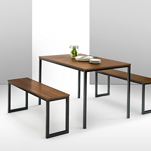 Zinus Modern Studio Collection Soho Dining Table 3-Piece Set An open steel-based design that seems