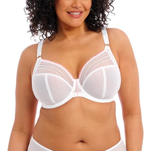 Elomi Women's Plus-size Matilda Underwire Plunge Bra with J-Hook Bra, -white, 38G
